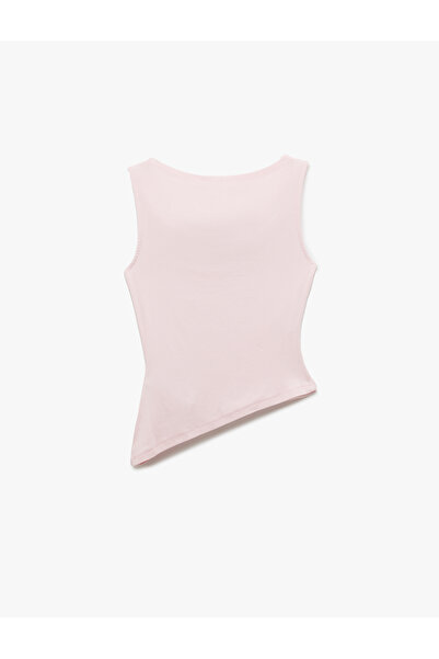 Koton Slim Fit Degaje Yaka Asimetrik Kolsuz Viskon Bluz