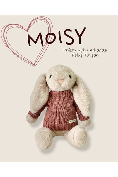 MOISY أرنب كنيتزي سليبينج بادي من القطيفة مقاس 34 سم