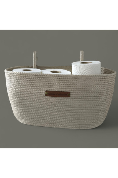 Essme Collection سلة معلقة من الخيزران الطبيعي - منظم علوي لجدار الحمام والمط...