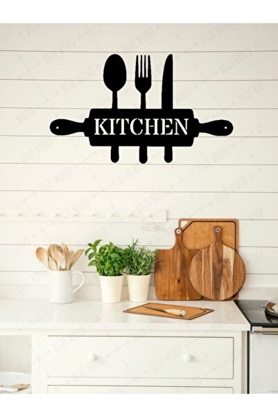 Diji Wood "Kitchen" Yazılı Mutfak Duvar Dekoru