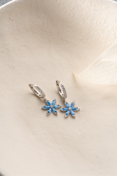 Silvano Jewelry 925 Ayar Gümüş Lotus Çiçeği Küpe