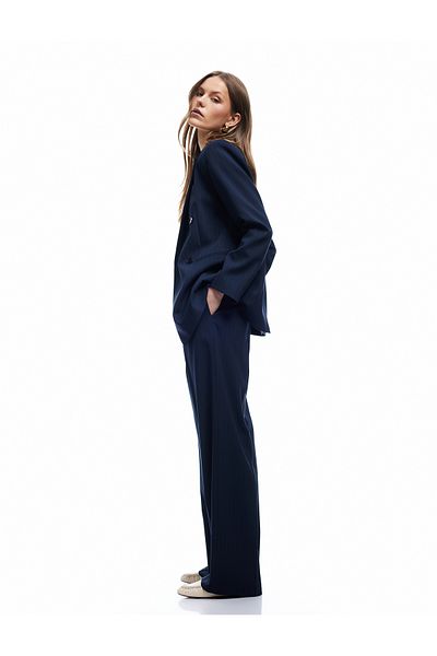 Koton Pleated Detailed High Waist Wide Leg Viscose Fabric Trousers