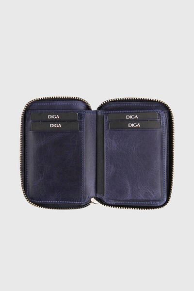 DİGA 796 Dg.24 Dark Blue Mini Real Leather Crazy Crazy Wallet