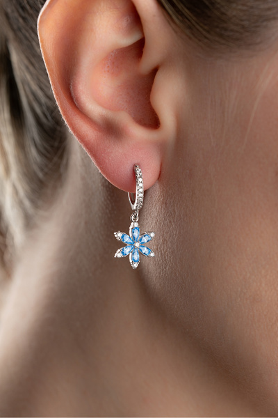 Silvano Jewelry 925 Ayar Gümüş Lotus Çiçeği Küpe