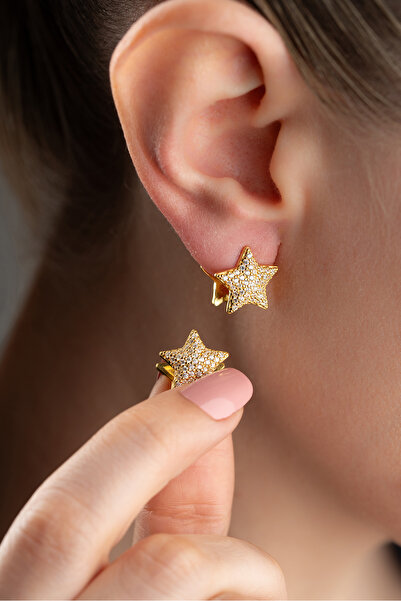 Silvano Jewelry 925 Ayar Gümüş Taşlı Yıldız Küpe