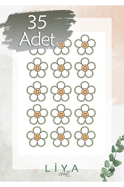 LiyaCraft Daisy Round Flower Set 35 Pieces (3 cm)