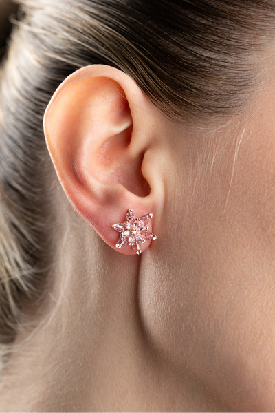 Silvano Jewelry 925 Ayar Gümüş Lotus Küpe