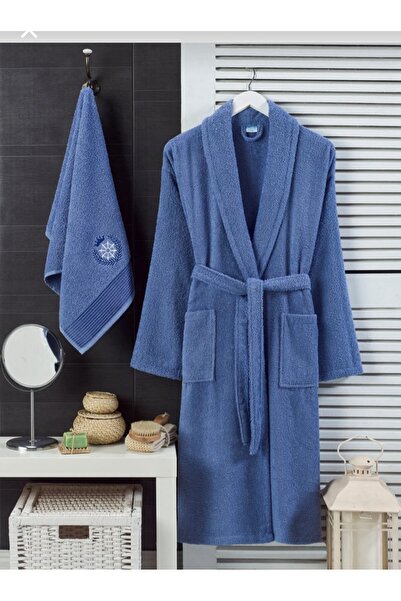 DM Velrobe Battal Boy Pamuklu Havlulu Unisex -erkek Bornoz
