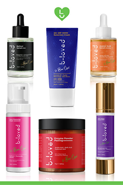 b-loved Yoğun Etkili 6'lı Cilt Bakım Seti (Retinol, Enzim, SPF)