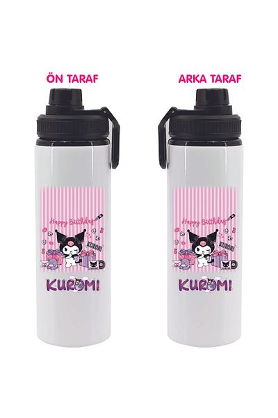 DKDZ SHOP Kuromi Printed Black Metal Water 850ml.