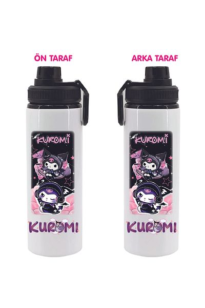 DKDZ SHOP Kuromi Printed Black 850ml Metal Water Couverture 056
