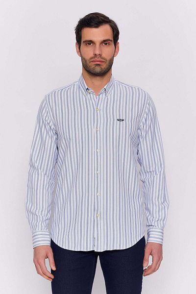 Galvanni Men's Gray Shirt - Notsa Grey Multi Striped