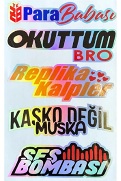 HMNL OTO STICER Kasko Değil Muska Para Babası Ses Bombası Hologram Arka Cam S...