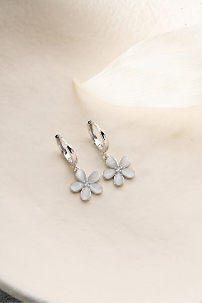 Silvano Jewelry 925 Ayar Gümüş Sedefli Çiçek Küpe