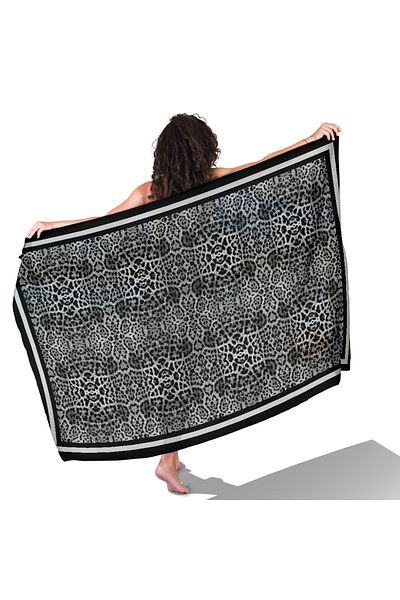 TUA Leopard Pattern Non-Revealing Satin Pareo