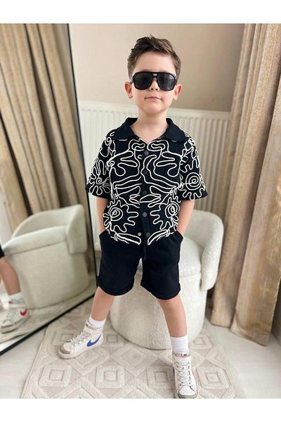Bebeelkids Muslin Fabric Embroidery Detailed Shorts Suit