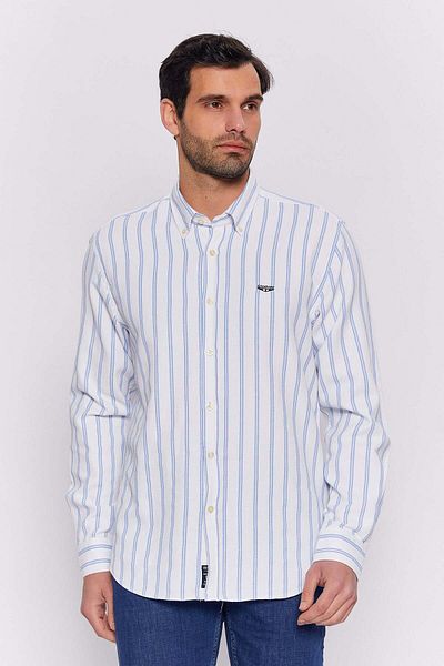 Galvanni Men's Light Blue Shirt - Mahargi Light Blue Striped