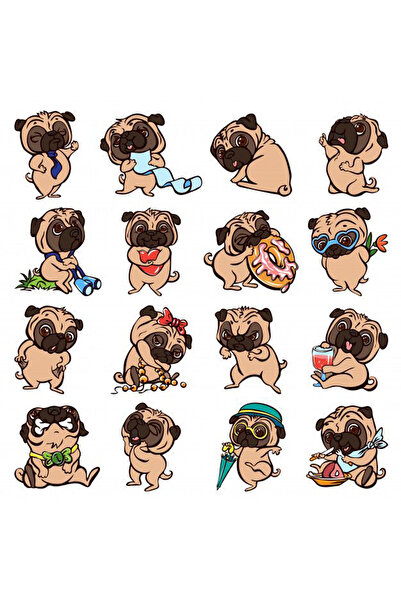 Buki'nin Atölyesi Autocolant Pug Telefon Laptop Notebook Tabletă Caiet Sticlă...