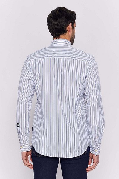 Galvanni Men's Gray Shirt - Notsa Grey Multi Striped