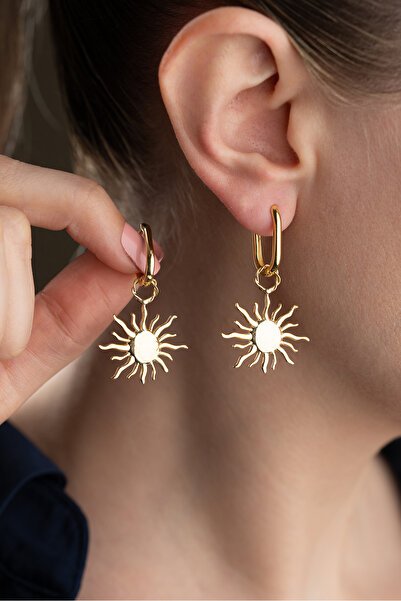 Silvano Jewelry 925 Ayar Gümüş Güneş Küpe