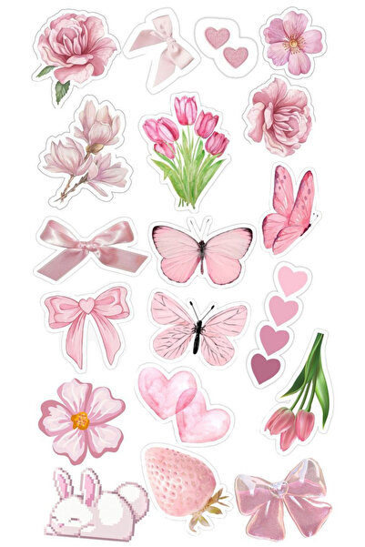 BK Design Popüler Pembe Sticker Telefon Laptop Notebook Tablet Defter Matara Stiker Etiket ST1225