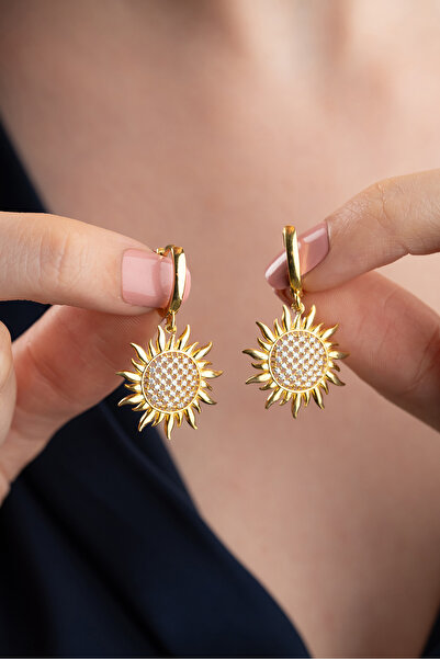 Silvano Jewelry 925 Ayar Gümüş Güneş Küpe