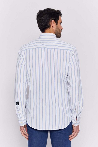 Galvanni Men's Light Blue Shirt - Mahargi Light Blue Striped