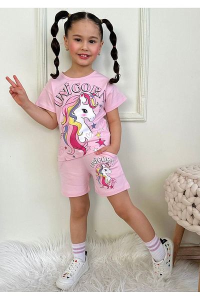 Yağmur Giyim Unicorn Patterned Pink Short Total 7556 Models