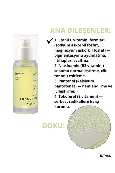 VELY VELY Yuja C Sun Serum Spf50+ Pa++++ 30 ml Sunscreen Serum with Vitamin C for Bright Skin