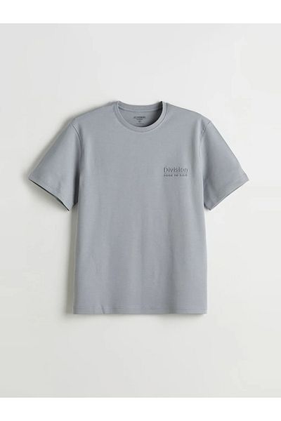 LC Waikiki Tricou pentru bărbați LCWAIKIKI Classic Gri Crew Neck imprimat