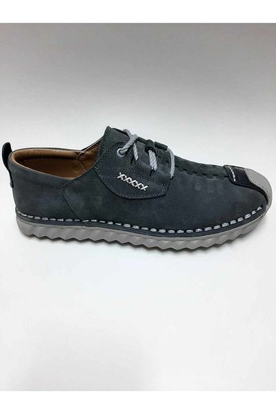 Luis Figo Lui̇s Fi̇go Genuine Leather Lace-Up Gray Color Nubuck Summer Men's Shoes