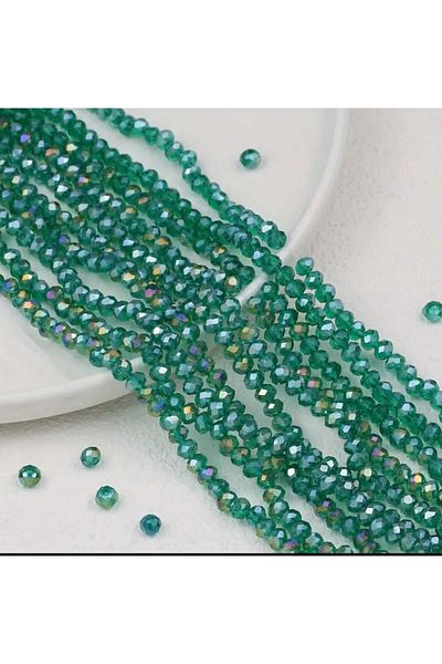 yiğit aksesuar 4 mm Green Crystal Beads (5 Pieces)