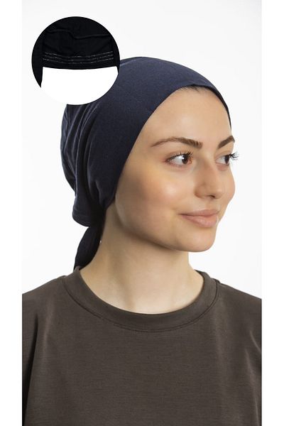 Modamelita Silicone Seamless Lycra Slip-Resistant Cap Navy Blue