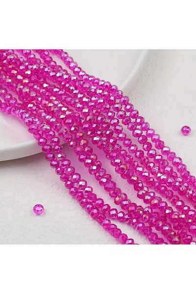 yiğit aksesuar 4 mm Fuchsia Crystal Beads (5 Strands)