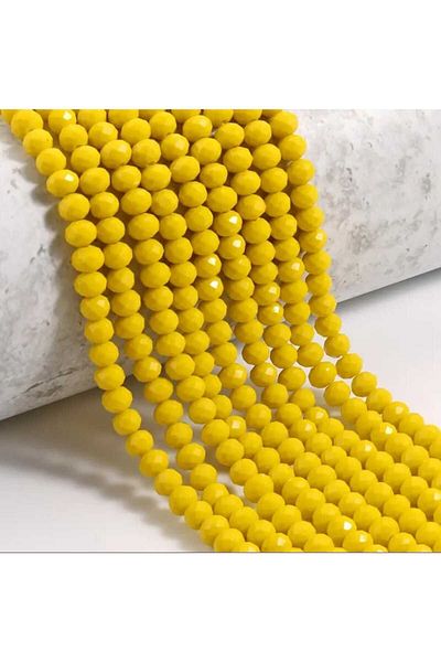 yiğit aksesuar Yellow 4mm Crystal Beads (5 Strands)