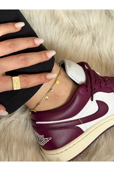 Maide Jewelry Çelik Halhal Gold Kararmaz Sallantılı Zirkon Taşlı