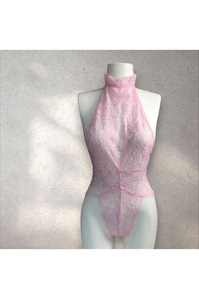 mendoza store Σετ σουτιέν Baby Doll ανοιχτό ροζ δαντέλα