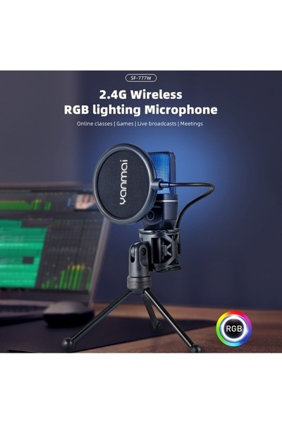 İMEXTECH Yanmai Sf-777w 2.4g Kablosuz Oyun Masaüstü Rgb Işık Ve Blowout Mikrofon
