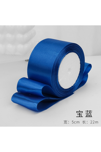 Choice شرائط ساتان بعرض 5 سم، أزرق ملكي، 25 ياردة/لفة، 5 سم، أقواس يدوية الصن...