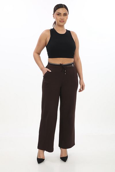 EXİTLİNE Women's Waisted Elastic Stone Trousers