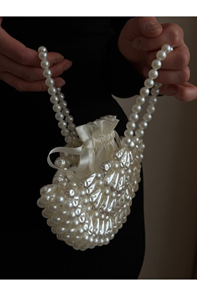 vivozza Oyster Model Pearl Bead Bag - Evening Dress Bag - Pearl Bag - Hand Bag - Bead Bag