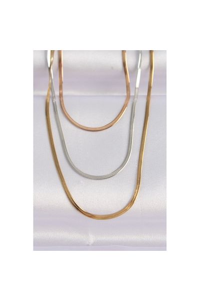 Skygo 316L Steel 3 Color Italian Chain Multiple Necklace - Tj-Bko8641