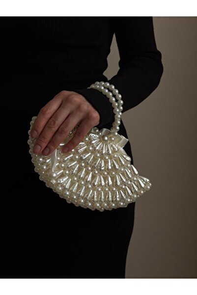 vivozza Oyster Model Pearl Bead Bag - Evening Dress Bag - Pearl Bag - Hand Bag - Bead Bag