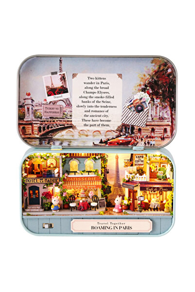 Choice Q012 صندوق مسرح بيت الدمية بيت الدمية الخشبي منزل مصغر بموضوع الحنين أ...