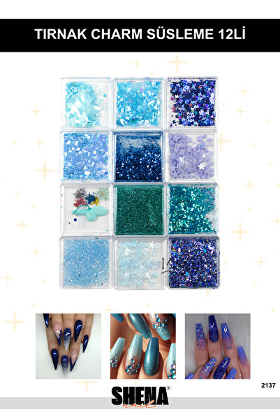 Shena Tırnak Charm Tırnak Süsleme Ve Makyaj Taşı, Nail Art Nail Charm Seti 12...