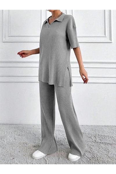 Alisim Wide Twill Polo Collar Short Sleeve Suit