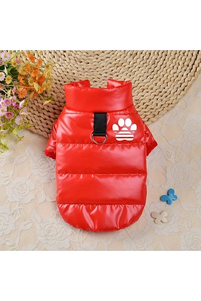 Lady Fify Red/Navy Blue Cotton Padded Coat for Cat Dog (Padded Coat)