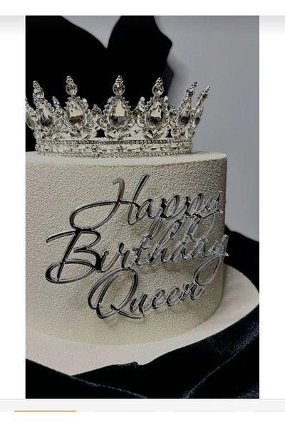 Zanora Coroana de tort de 18 cm SilverMetal Ziua de naștere și ziua de naștere vor discuta