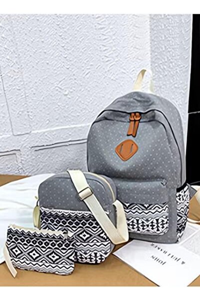Generic Sharpdo Set of 3 New Style Backpacks Grey/White/Beige