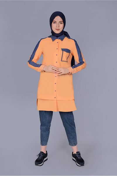 Alvina Size Button Pocket Tunic 41695